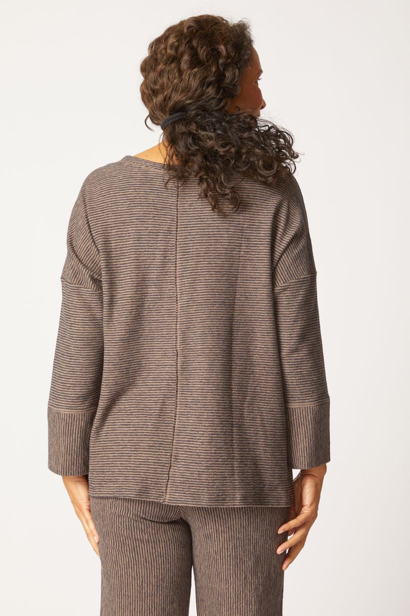 Habitat Pasadena Stripe Canyon Pullover in Truffle