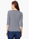 Nic + Zoe 3/4 Sleeve Boatneck in Indigo