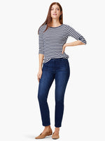 Nic + Zoe 3/4 Sleeve Boatneck in Indigo