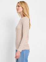 Nic + Zoe Striped Bracelet Sleeve Tee in Neutral