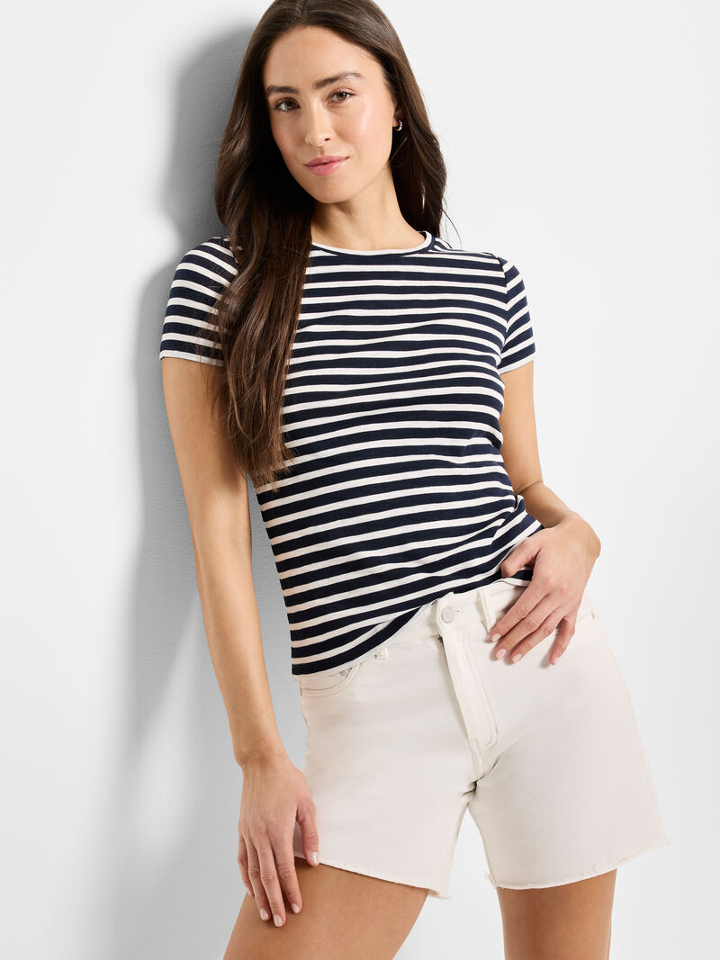 Nic + Zoe Short Sleeve Crew in Indigo