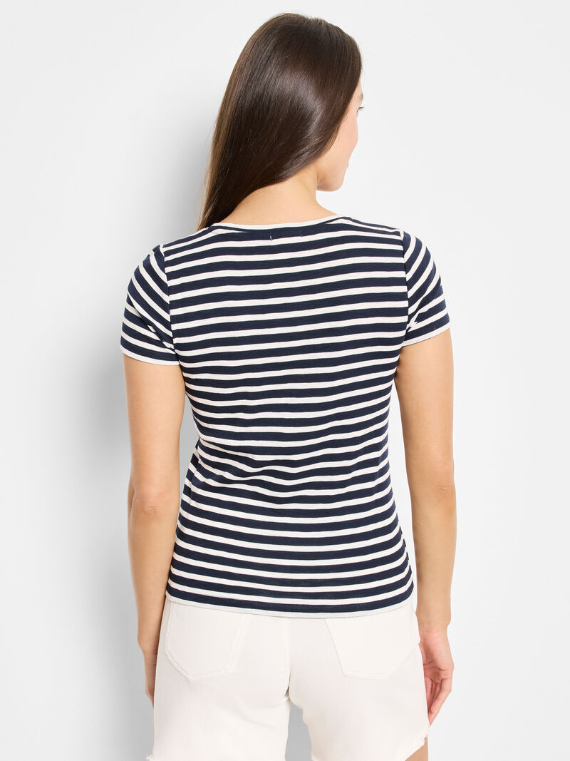 Nic + Zoe Short Sleeve Crew in Indigo