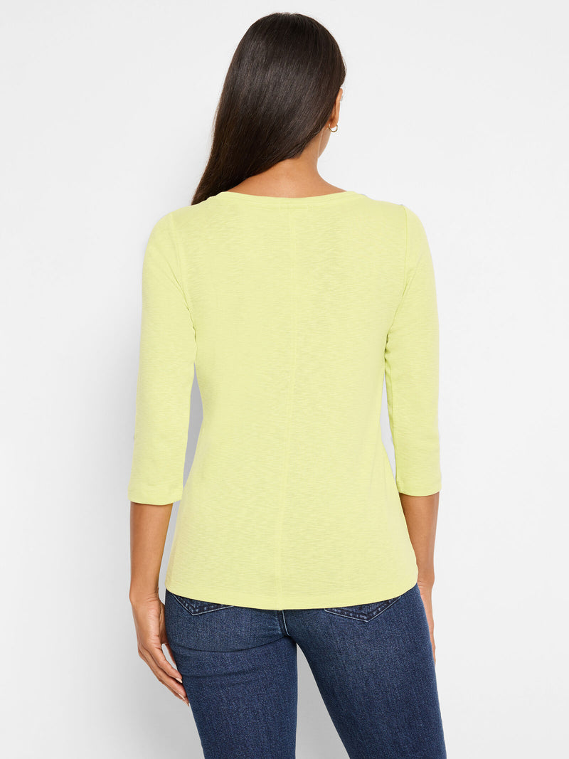 Nic + Zoe 3/4 Sleeve Boatneck in Pistachio