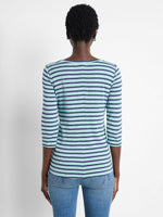 Nic + Zoe 3/4 Sleeve Boatneck in Aqua. Tops & Blouses by NIC + ZOE