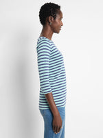 Nic + Zoe 3/4 Sleeve Boatneck in Aqua. Tops & Blouses by NIC + ZOE