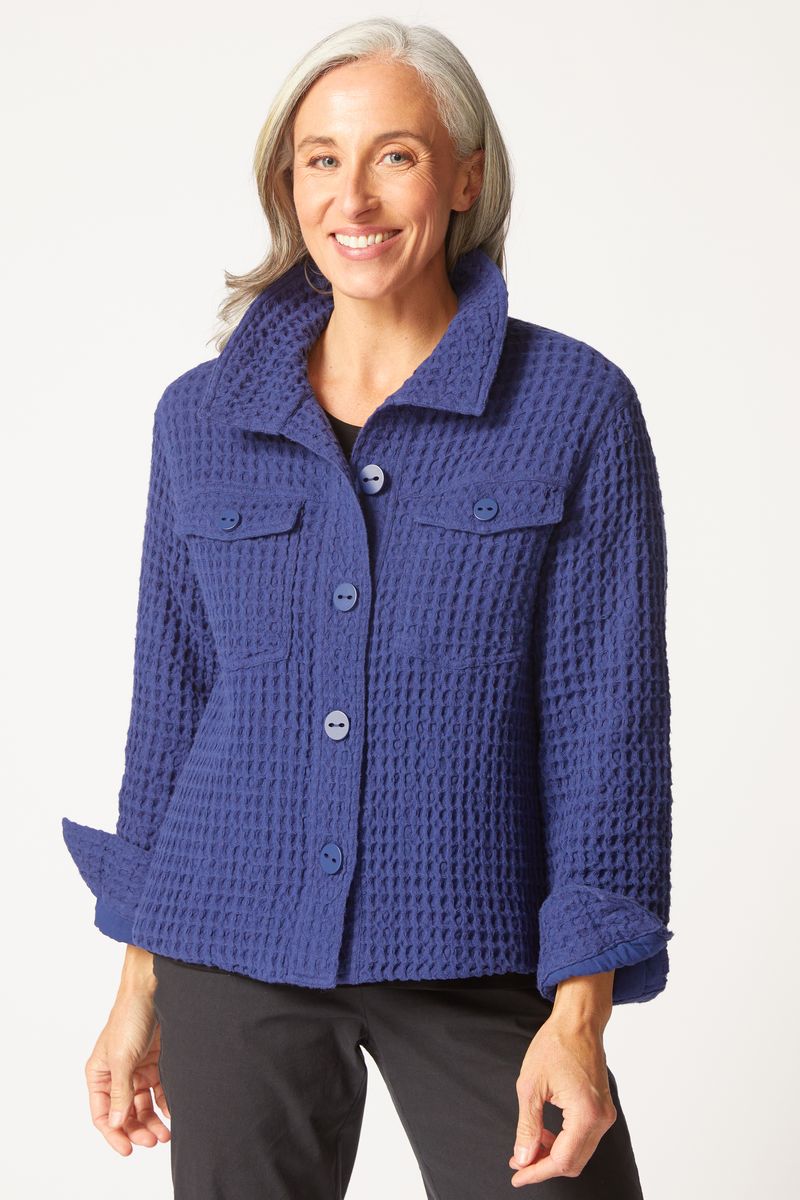 Habitat Washed Honeycomb Shacket in Ink