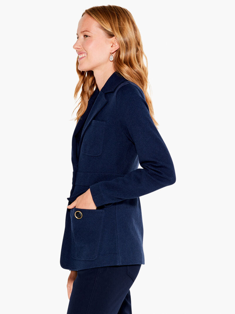 Nic + Zoe Editor Blazer in Indigo