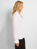 Nic + Zoe Ruffled Around Shirt in Paper White