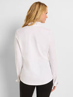 Nic + Zoe Ruffled Around Shirt in Paper White