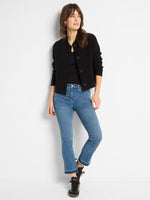 Nic + Zoe Knit Bomber Jacket in Black