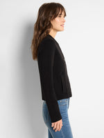 Nic + Zoe Knit Bomber Jacket in Black