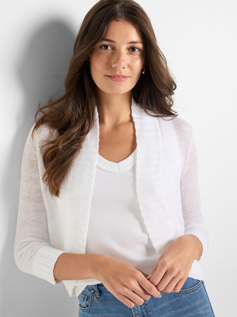 Nic + Zoe Bolero Cardigan in Paper White