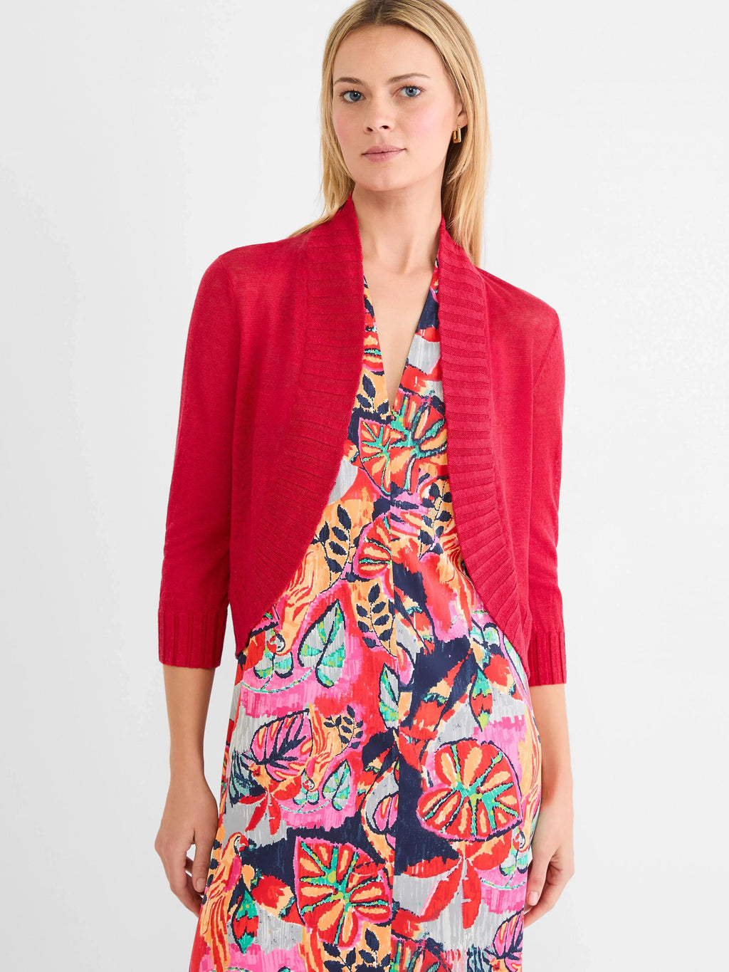Nic + Zoe Bolero Cardigan in True Red - Harper Greer