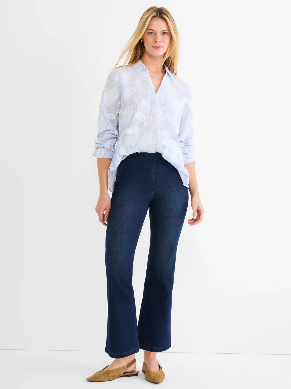 Nic + Zoe Sky Striped Jacquard Top - Harper Greer