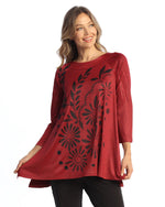 Jess & Jane Napoli Slinky Knit Tunic in Red