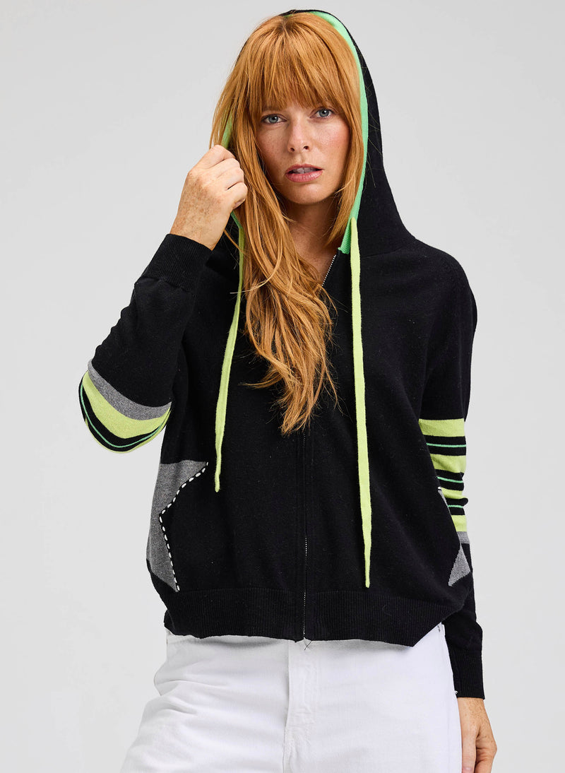 Zaket & Plover Star Hoodie in Black