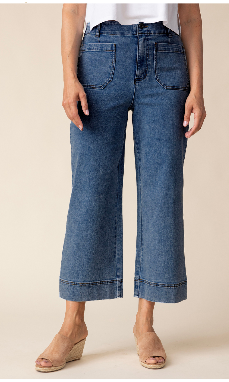 Habitat Stretch Denim Wide Leg Crop Pant