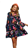 KikiSol Kirala Dress in Navy Print
