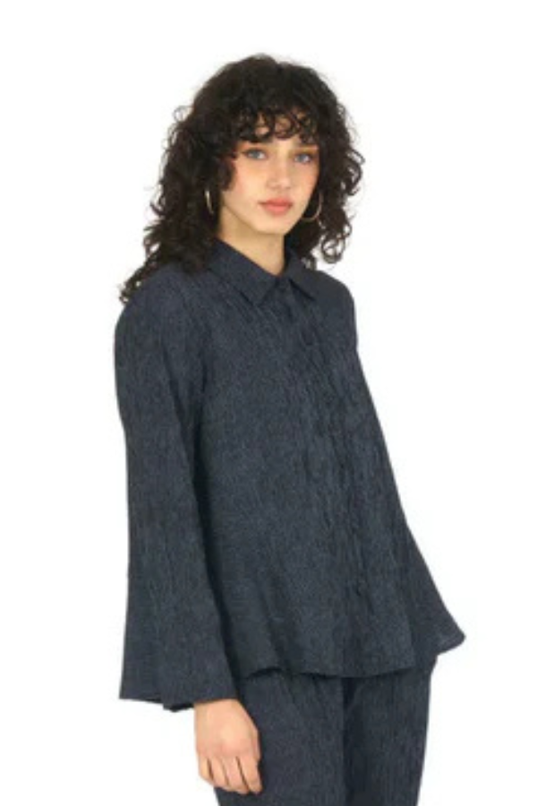 Niche Gleam Blouse in Grey Ridge Stripe