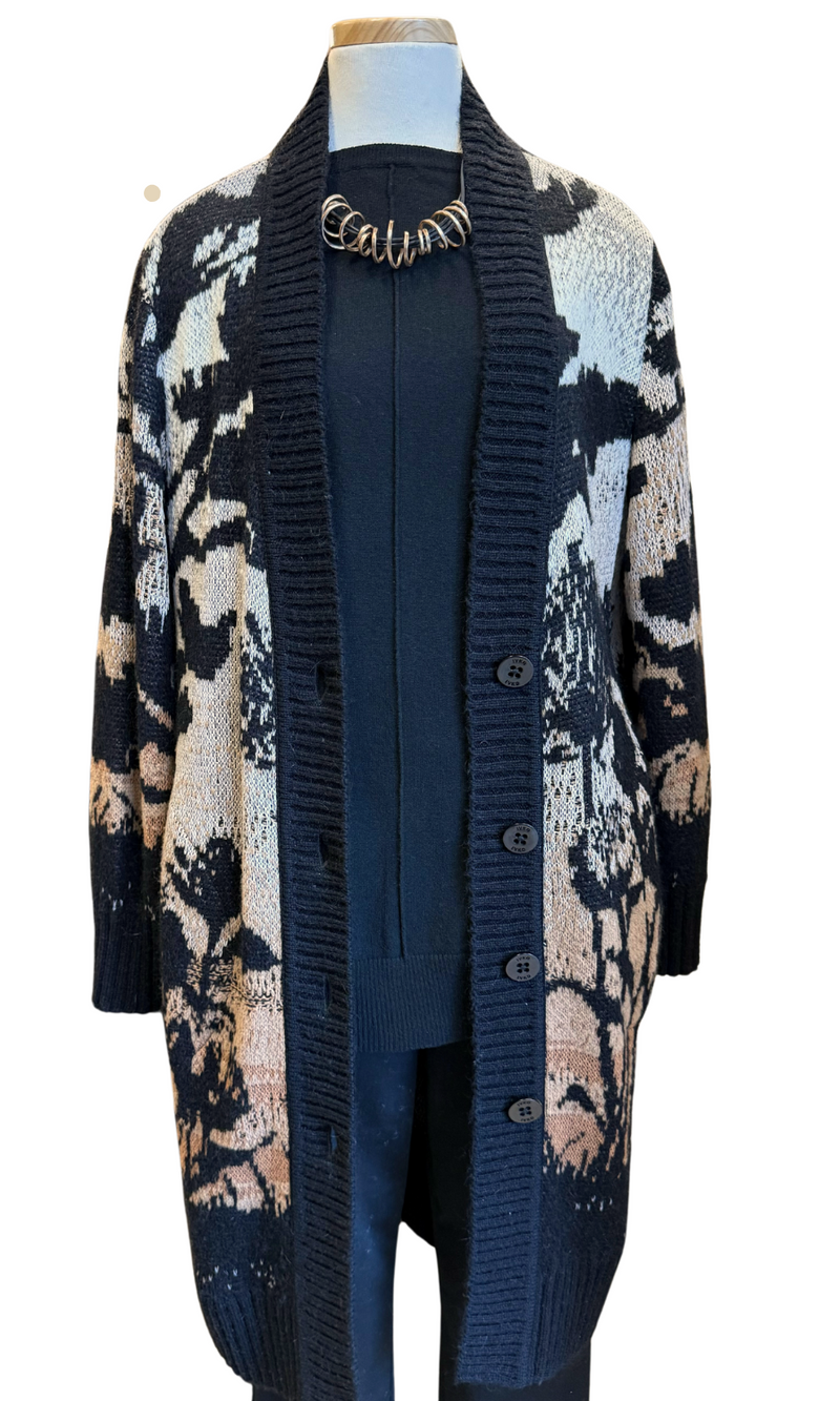 Ivko Jacquard Coatigan in Nougat