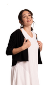 Sympli V Neck Bolero Jacket in Black