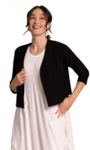 Sympli V Neck Bolero Jacket in Black