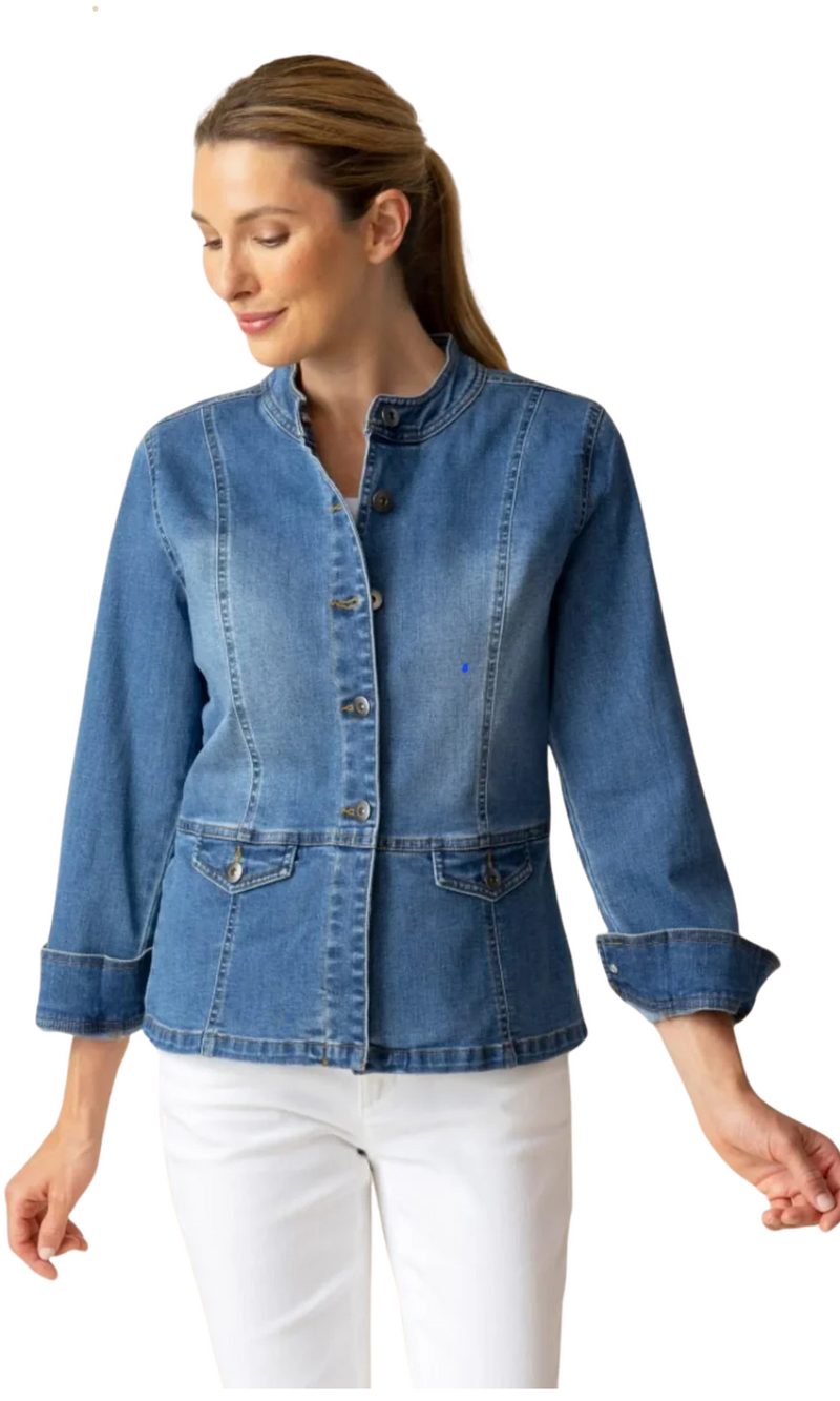 Habitat Stretch Denim Moto Jacket in Denim
