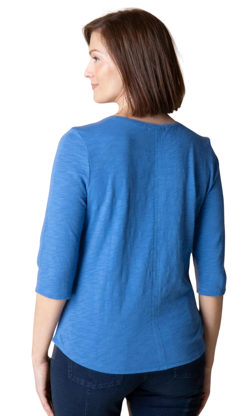 Habitat Peruvian Elbow Sleeve Tee in Cobalt