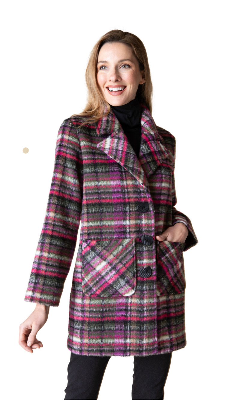 Habitat Totally Tartan Car Coat in Plum SALE!