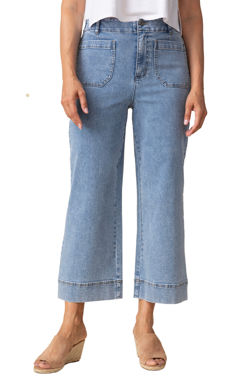 Habitat Stretch Denim Wide Leg Crop Capri