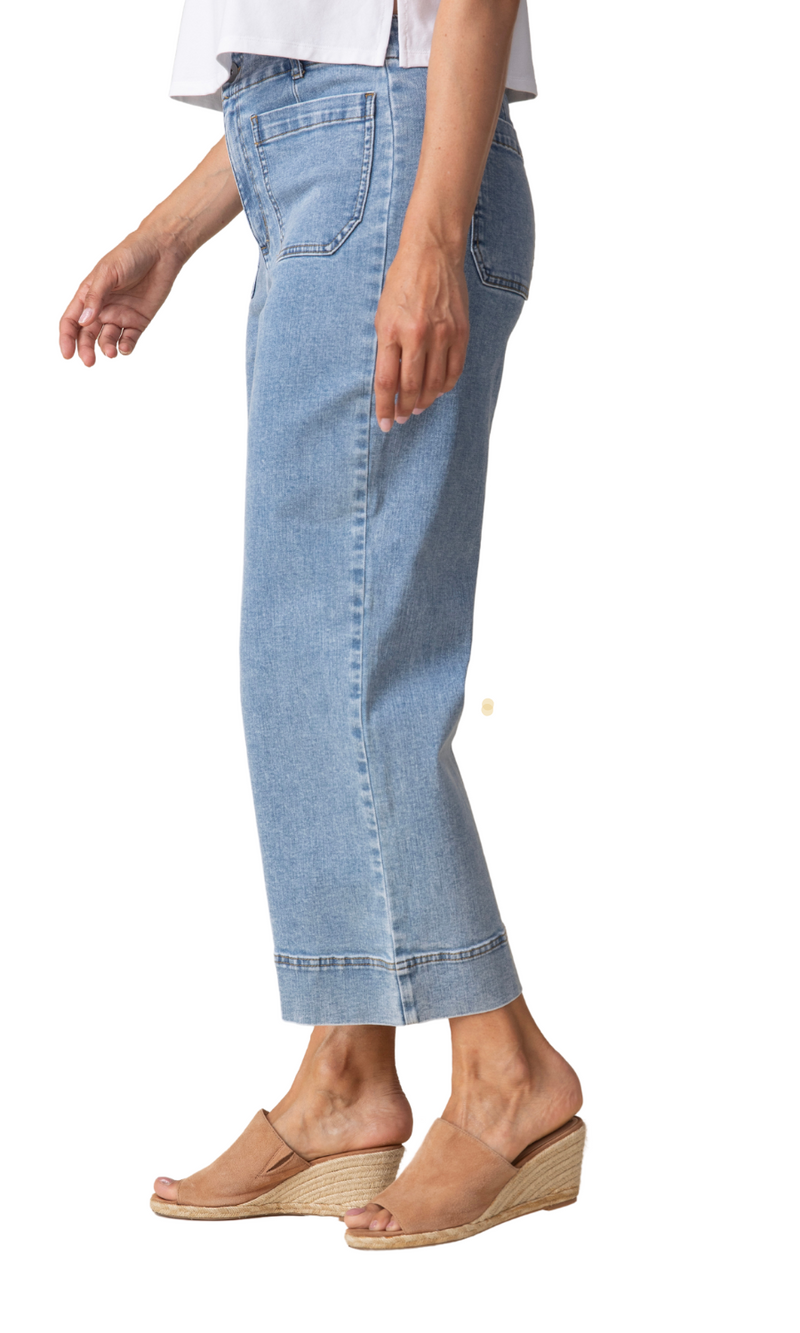 Habitat Stretch Denim Wide Leg Crop Capri