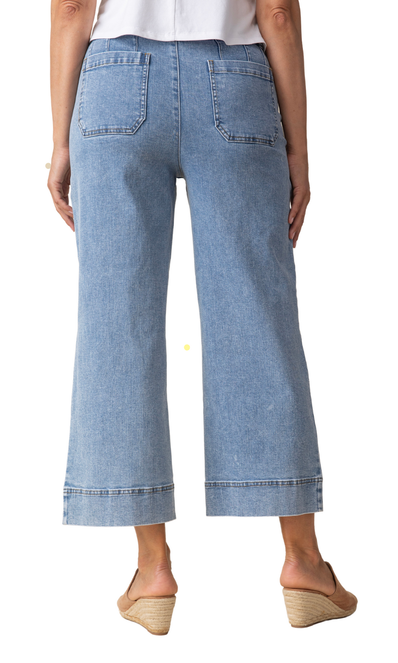 Habitat Stretch Denim Wide Leg Crop Capri