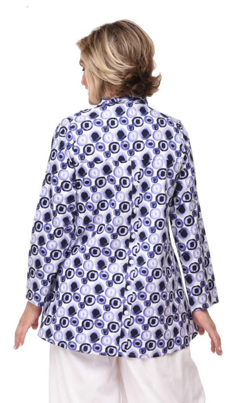 Tulip Logan Blouse in Iris Poppers