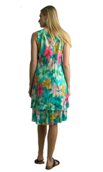 Tempo Paris Gauze Tiered Dress in Turquoise