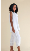 Fenini Mesh Hem Crop Pant in White