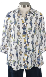 Shana Fish Shirt with Back Zip