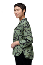 Cut Loose Crop Easy Shirt in Succulent