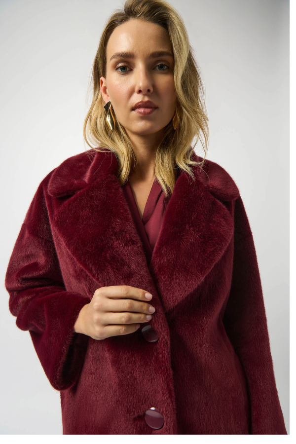 Joseph Ribkoff Plus Coat in Merlot