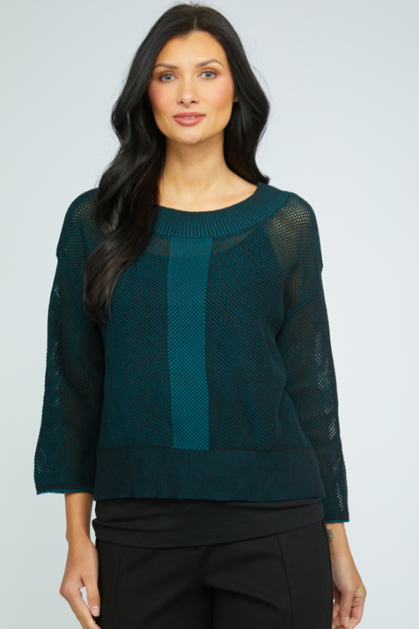 Olivia Reversible Mesh Go-To Topper in Spruce
