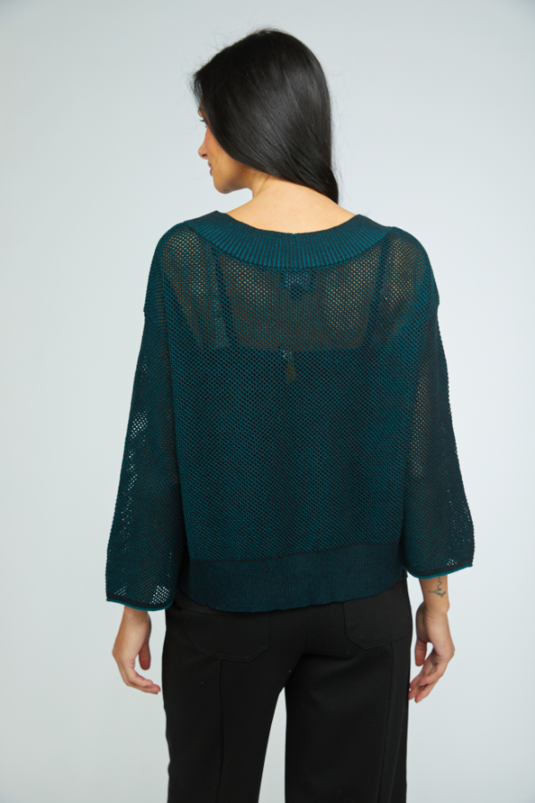 Olivia Reversible Mesh Go-To Topper in Spruce