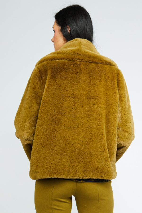 Olivia Faux Fur Showstopper Jacket in Nutria