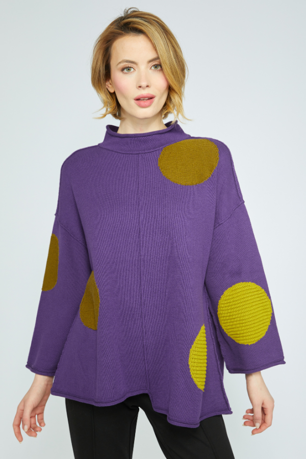 Olivia Statement Circle Back Tunic in Violet