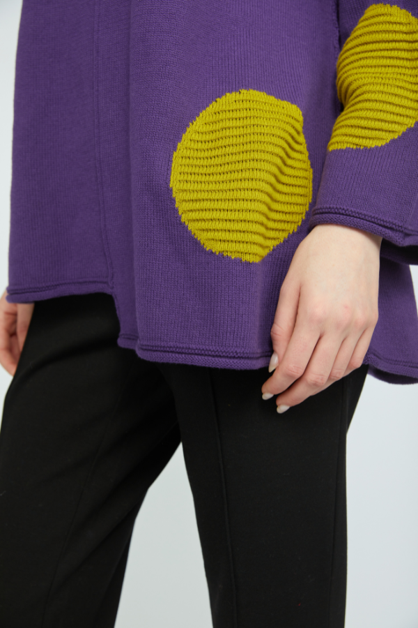 Olivia Statement Circle Back Tunic in Violet