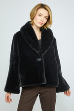 Olivia Faux Fur Showstopper Jacket in Black