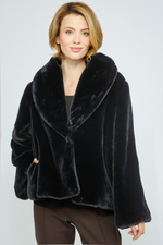 Olivia Faux Fur Showstopper Jacket in Black