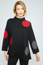 Olivia Statement Circle Back Tunic in Black