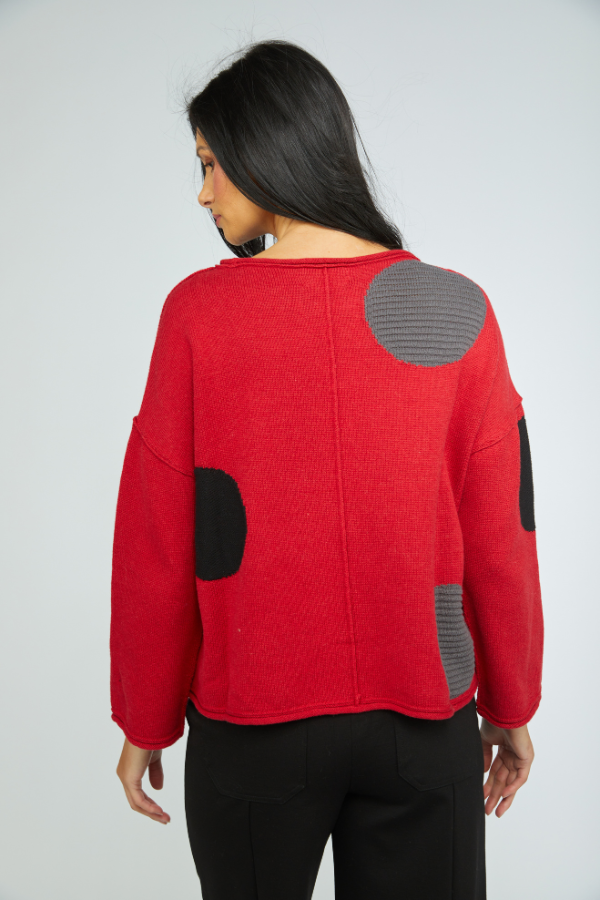 Olivia Statement Circle Pullover in Chili