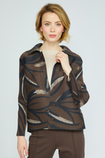 Olivia Parisian Pleats Vin Night Out Jacket in Chocolate