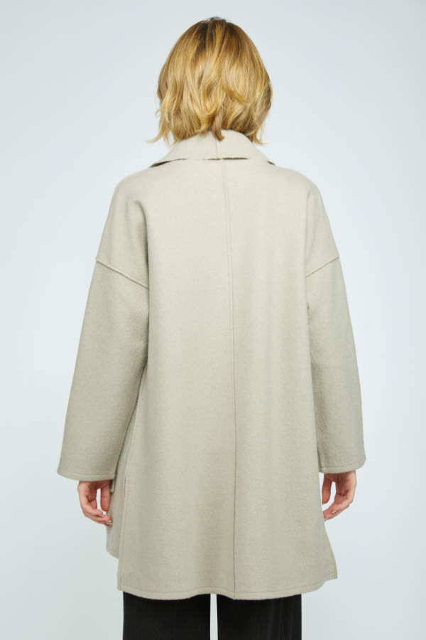 Olivia Boiled Wool Around Town Car Coat in Cloud