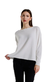 Tees by Tina Seriously Soft Jewel Neck Sweater in Off White
